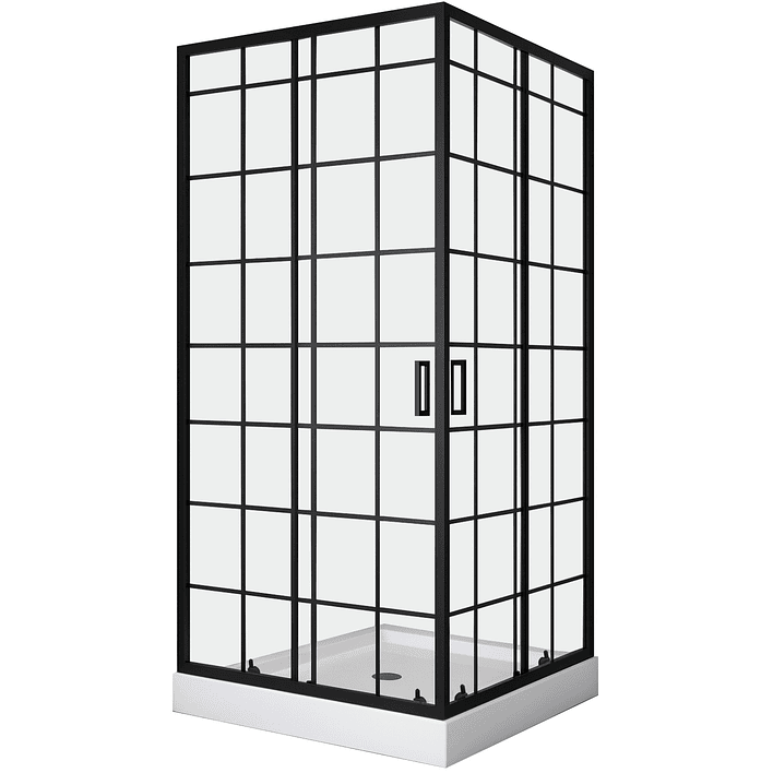 Shower Door Joytek Recto Cuadros Negros 90x90x198cm (Incluye Receptáculo) 3