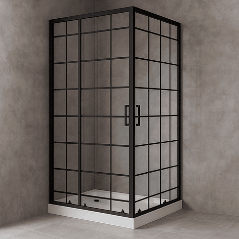 Shower Door Joytek Recto Cuadros Negros 100x70x198cm (Incluye Receptáculo) 3