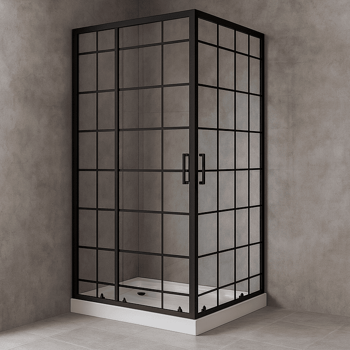 Shower Door Joytek Recto Cuadros Negros 100x70x198cm (Incluye Receptáculo) 3