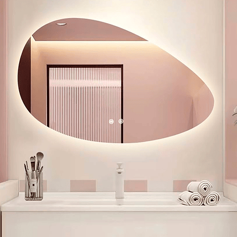 Espejo Forma Irregular Touch con Luz Led 3 colores - 80 x 50 cm 4