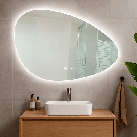 Espejo Forma Irregular Touch con Luz Led 3 colores - 80 x 50 cm 1