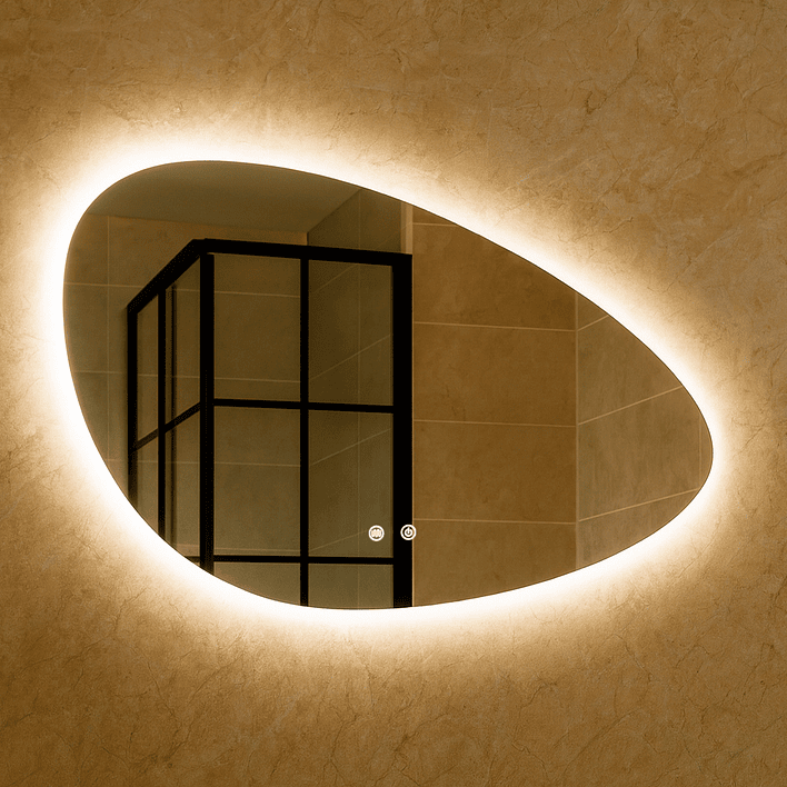 Espejo Forma Irregular Touch con Luz Led 3 colores - 80 x 50 cm 2