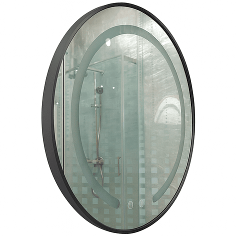 Espejo Redondo Marco Negro Touch con Luz Led 3 colores - 80 cm 6