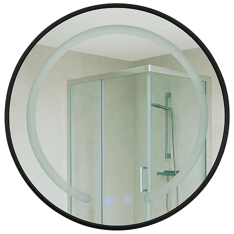 Espejo Redondo Marco Negro Touch con Luz Led 3 colores - 80 cm 5