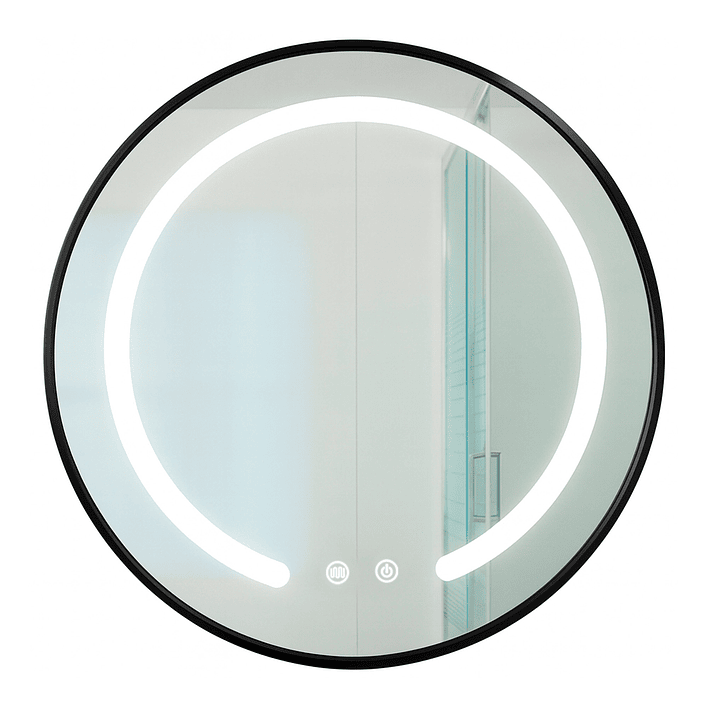 Espejo Redondo Marco Negro Touch con Luz Led 3 colores - 60 cm 3