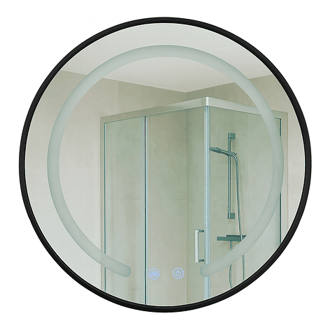 Espejo Redondo Marco Negro Touch con Luz Led 3 colores - 60 cm 5