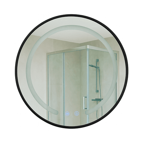 Espejo Redondo Marco Negro Touch con Luz Led 3 colores - 50 cm 5
