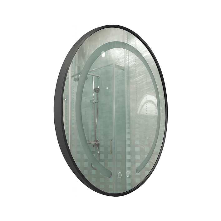 Espejo Redondo Marco Negro Touch con Luz Led 3 colores - 50 cm 6