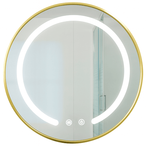 Espejo Redondo Marco Dorado Touch con Luz Led 3 colores - 80 cm 3