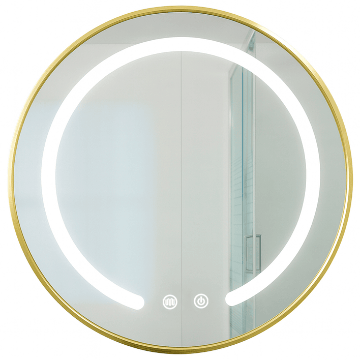 Espejo Redondo Marco Dorado Touch con Luz Led 3 colores - 80 cm 3