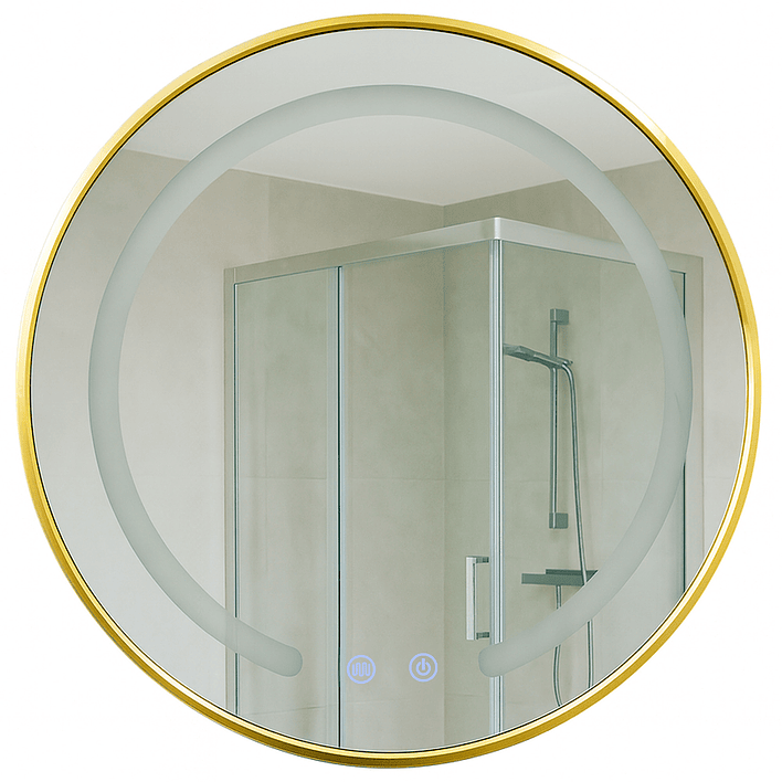 Espejo Redondo Marco Dorado Touch con Luz Led 3 colores - 80 cm 5
