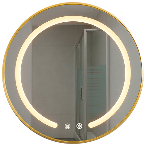 Espejo Redondo Marco Dorado Touch con Luz Led 3 colores - 80 cm 4