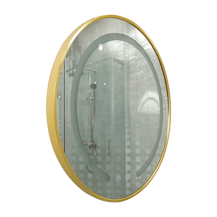 Espejo Redondo Marco Dorado Touch con Luz Led 3 colores - 60 cm 6