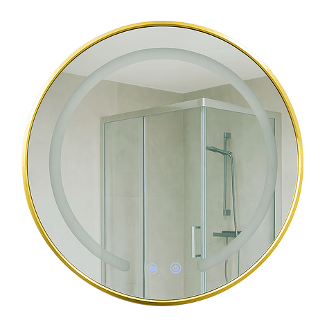 Espejo Redondo Marco Dorado Touch con Luz Led 3 colores - 60 cm 5