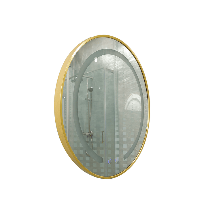 Espejo Redondo Marco Dorado Touch con Luz Led 3 colores - 50 cm 6