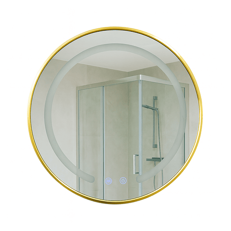 Espejo Redondo Marco Dorado Touch con Luz Led 3 colores - 50 cm 5