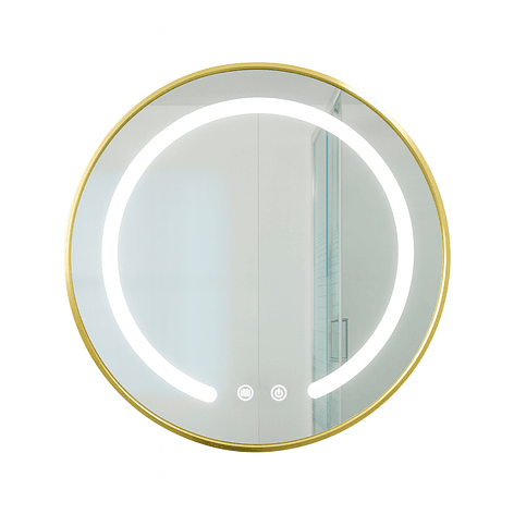 Espejo Redondo Marco Dorado Touch con Luz Led 3 colores - 50 cm 3