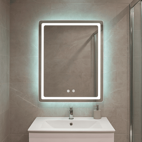 Espejo Rectangular Touch con Luz Led 3 colores - 60 x 80 cm 2