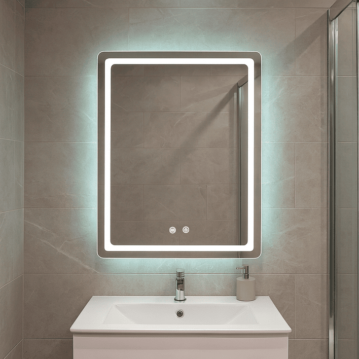 Espejo Rectangular Touch con Luz Led 3 colores - 60 x 80 cm 2