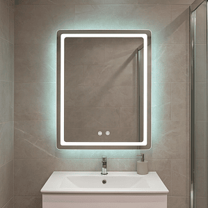 Espejo Rectangular Touch con Luz Led 3 colores - 60 x 80 cm