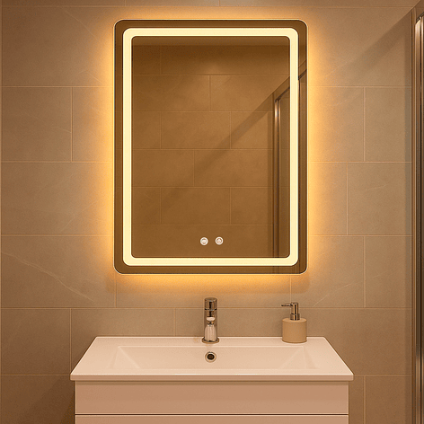 Espejo Rectangular Touch con Luz Led 3 colores - 60 x 80 cm 3