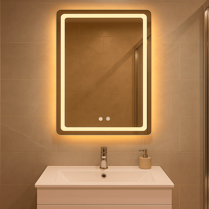 Espejo Rectangular Touch con Luz Led 3 colores - 60 x 80 cm 3