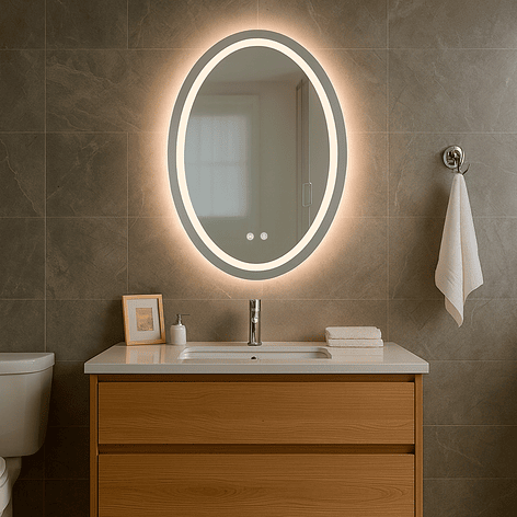 Espejo Ovalado Touch con Luz Led 3 colores - 60 x 80 cm 3