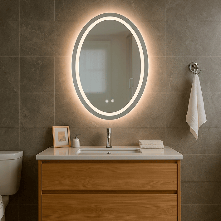 Espejo Ovalado Touch con Luz Led 3 colores - 60 x 80 cm 3