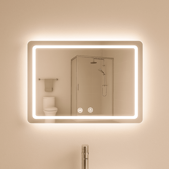 Espejo Rectangular Touch con Luz Led 3 colores - 80 x 60 cm 4