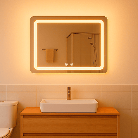 Espejo Rectangular Touch con Luz Led 3 colores - 80 x 60 cm 3