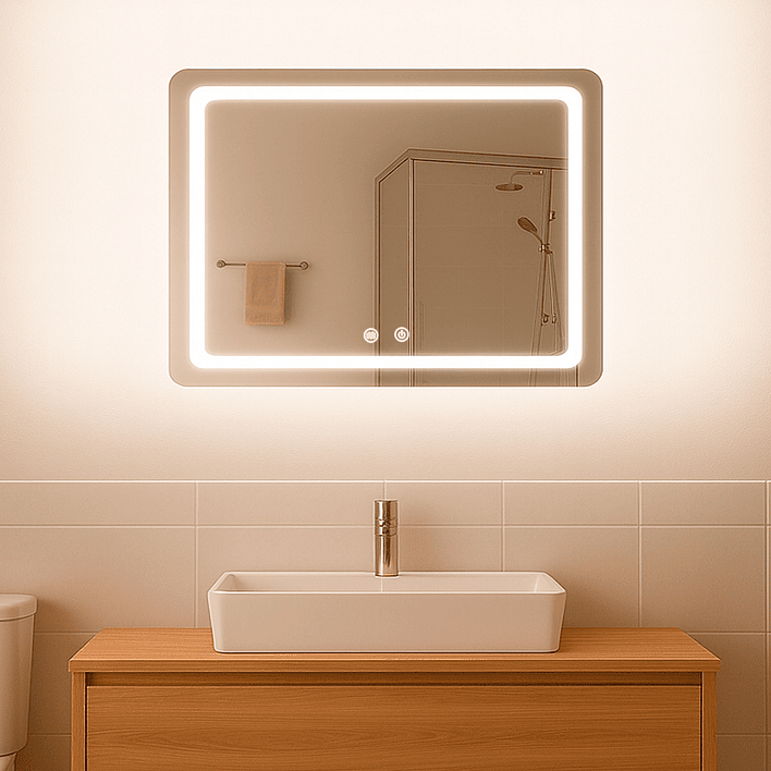 Espejo Rectangular Touch con Luz Led 3 colores - 80 x 60 cm 2
