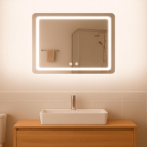 Espejo Rectangular Touch con Luz Led 3 colores - 80 x 60 cm