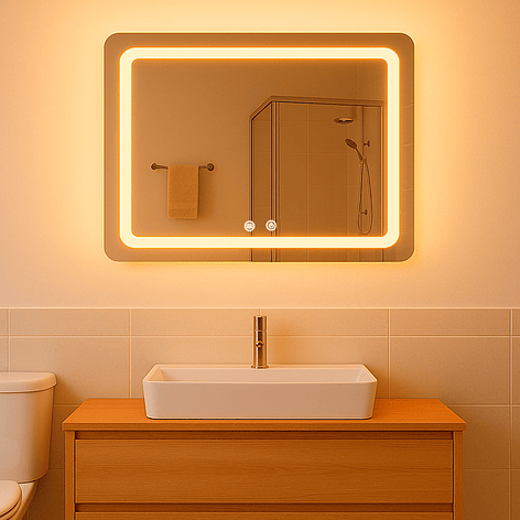 Espejo Rectangular Touch con Luz Led 3 colores - 100 x 60 cm 3