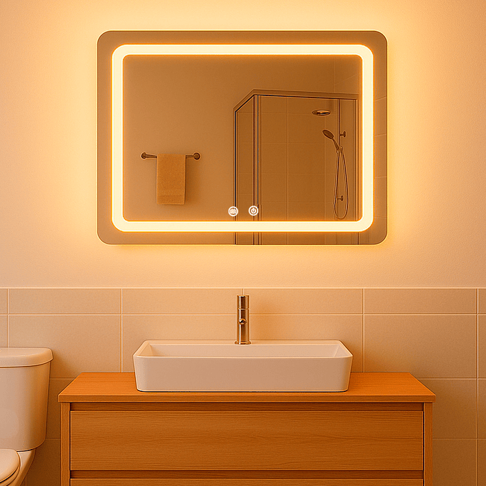 Espejo Rectangular Touch con Luz Led 3 colores - 100 x 60 cm 3