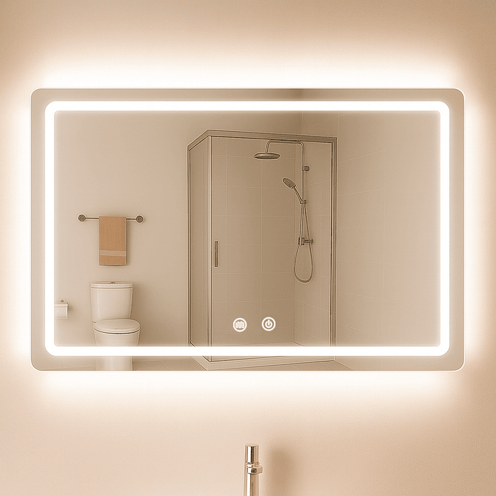 Espejo Rectangular Touch con Luz Led 3 colores - 90 x 70 cm 4
