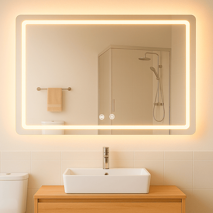 Espejo Rectangular Touch con Luz Led 3 colores - 90 x 70 cm 3