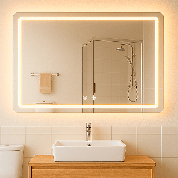 Espejo Rectangular Touch con Luz Led 3 colores - 90 x 70 cm 3