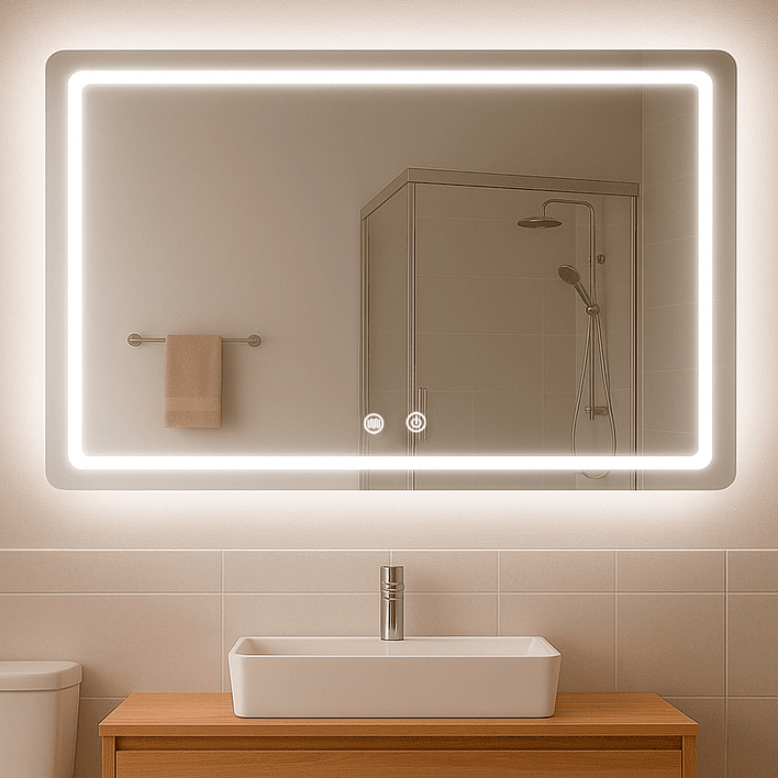 Espejo Rectangular Touch con Luz Led 3 colores - 120 x 80 cm 2