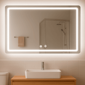Espejo Rectangular Touch con Luz Led 3 colores - 120 x 80 cm
