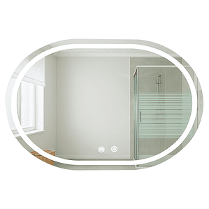 Espejo Curvo Horizontal Touch con Luz Led 3 colores - 100 x 60 cm