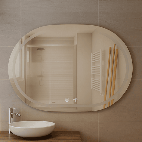 Espejo Curvo Horizontal Touch con Luz Led 3 colores - 100 x 60 cm 6