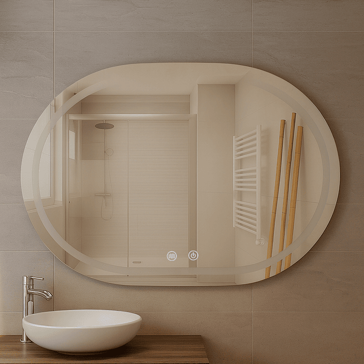 Espejo Curvo Horizontal Touch con Luz Led 3 colores - 100 x 60 cm 6