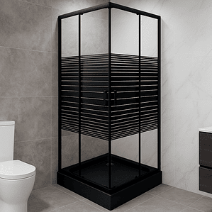 Shower Door Joytek Recto Strava Negro 80x80x198cm (Incluye Receptáculo)