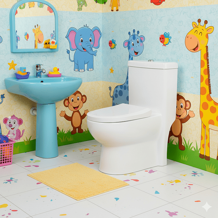 WC One Piece Kinder Joytek Descarga a Piso 27 cm (Exclusivo para Niñ@s) 5