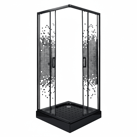Shower Door Joytek Recto Mosaic Black 70x70x199cm (Incluye Receptáculo) 7