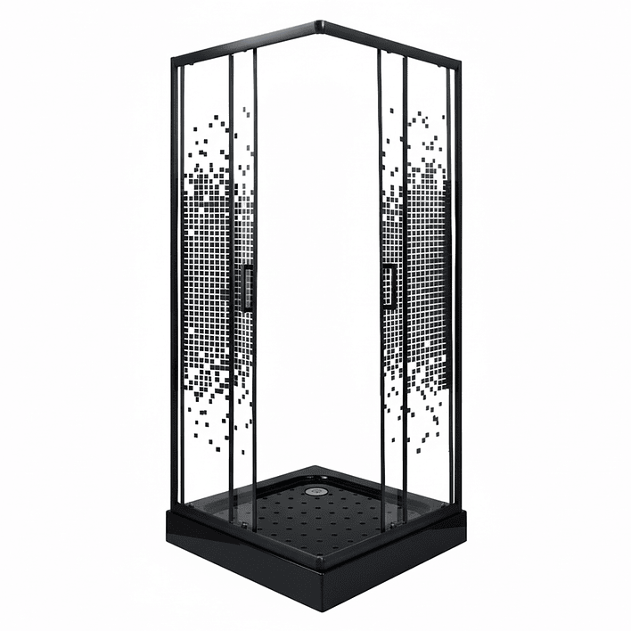 Shower Door Joytek Recto Mosaic Black 70x70x199cm (Incluye Receptáculo) 7