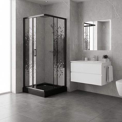 Shower Door Joytek Recto Mosaic Black 70x70x199cm (Incluye Receptáculo) 5