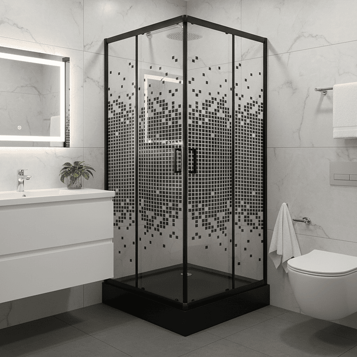 Shower Door Joytek Recto Mosaic Black 70x70x199cm (Incluye Receptáculo) 1