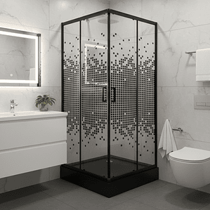 Shower Door Joytek Recto Mosaic Black 70x70x199cm (Incluye Receptáculo)