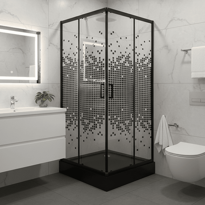 Shower Door Joytek Recto Mosaic Black 70x70x199cm (Incluye Receptáculo) 4